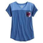 Girls 7-16 & Plus Size So&reg; Flippy Sequin Pocket V-neck Tee, Size: 16, Med Blue
