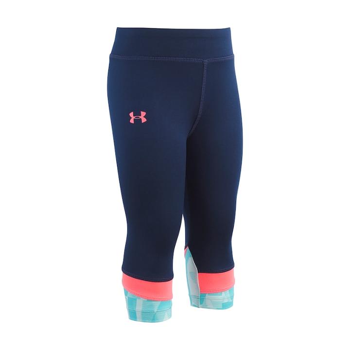 Girls 4-6x Under Armour Jersey Knit Capris, Size: 5, Blue (navy)