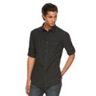 Men's Rock & Republic Colorblock Button-front Shirt, Size: Large, Black