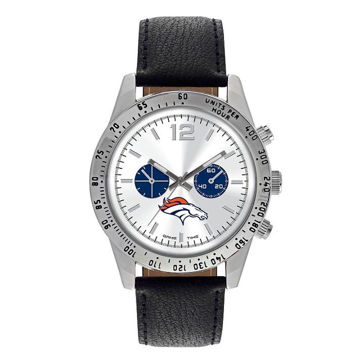 Game Time, Men's Denver Broncos Letterman Watch, Black