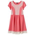 Plus Size Girls 7-16 2hip Crochet Scuba Skater Dress, Girl's, Size: 14 1/2, Lt Orange