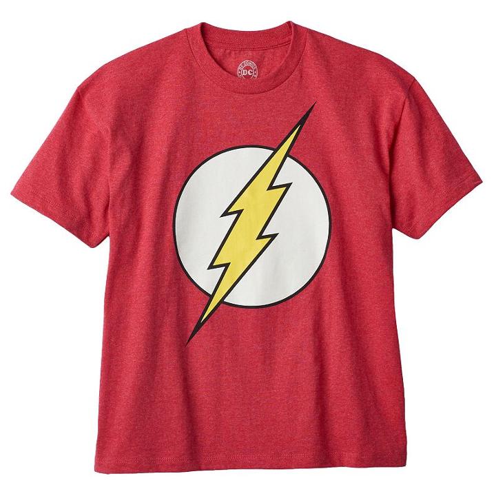 Boys 8-20 Dc Comics The Flash Glow-in-the-dark Logo Tee, Boy's, Size: Medium, Red