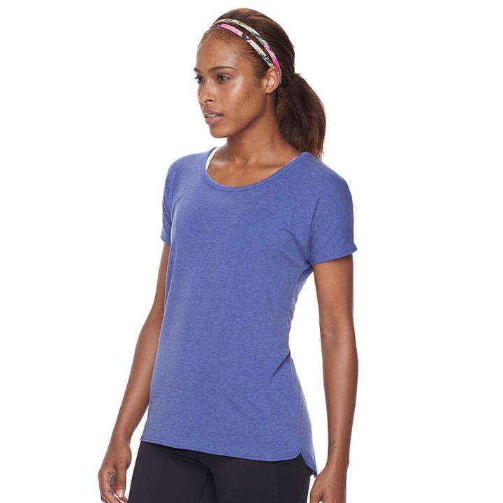 Women's Tek Gear&reg; Back-bar Tee, Size: Large, Med Blue