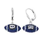Penn State Nittany Lions Crystal Sterling Silver Football Drop Earrings, Women's, Multicolor
