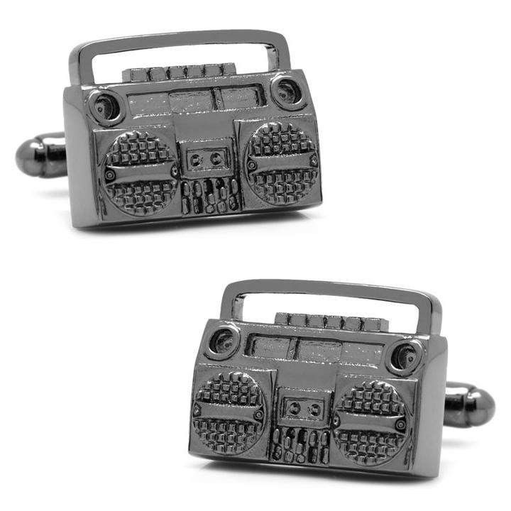 Boombox Cuff Links, Men's, Black