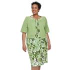 Plus Size Maya Brooke Sleeveless Dress & Jacket Set, Women's, Size: 16 W, Green