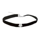 Sterling Silver Cubic Zirconia Flower Velvet Choker Necklace, Women's, Size: 13, White