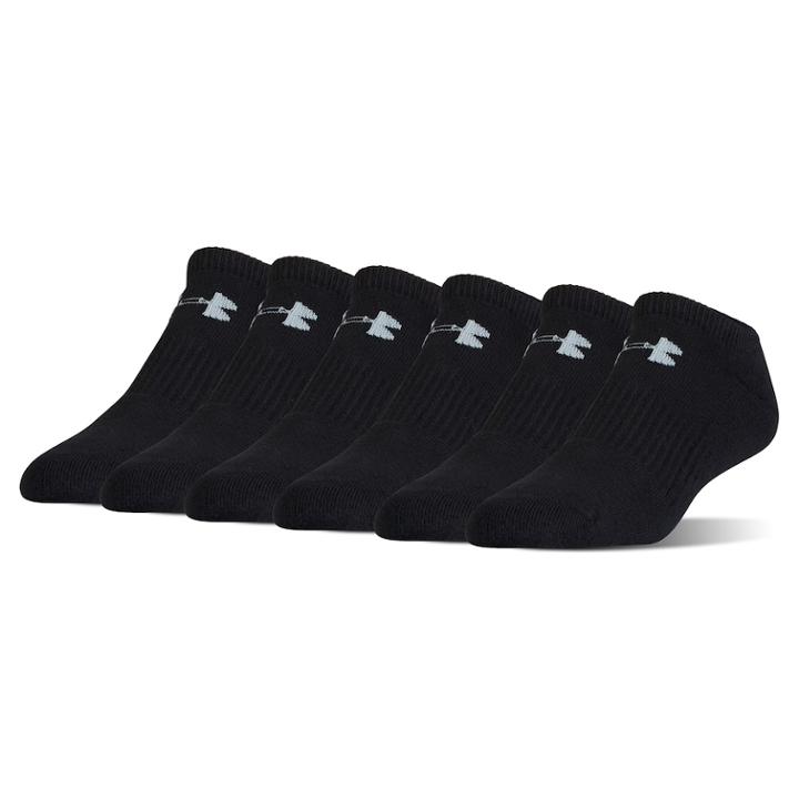 Boys Under Armour 6-pack No-show Socks, Size: 7-9, Black