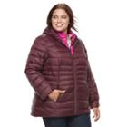 Plus Size D.e.t.a.i.l.s Down Vest & Jacket Set, Women's, Size: 3xl, Red