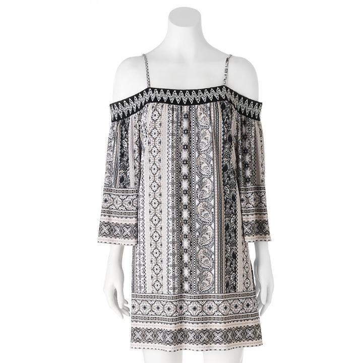 Juniors' Trixxi Off The Shoulder Shift Dress, Girl's, Size: Medium, Dark Grey