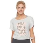 Women's Gaiam Intention Graphic-print Yoga Tee, Size: Medium, White Oth