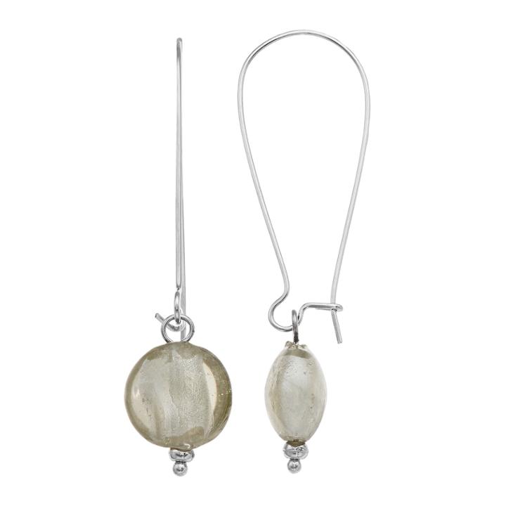 Silver Tone Bead Drop Earrings, Women's