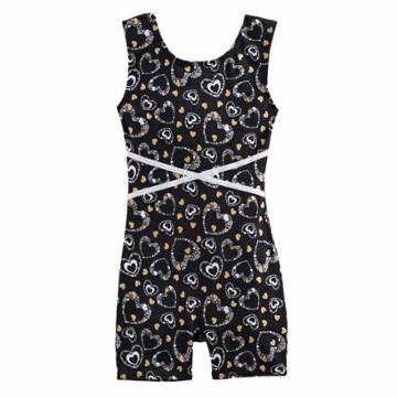 Girls 4-14 Jaques Moret Golden Hearts Biketard, Size: Small, Brown Over
