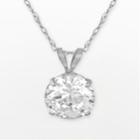 Renaissance Collection 10k White Gold Round-cut Pendant - Made With Swarovski Zirconia, Women's