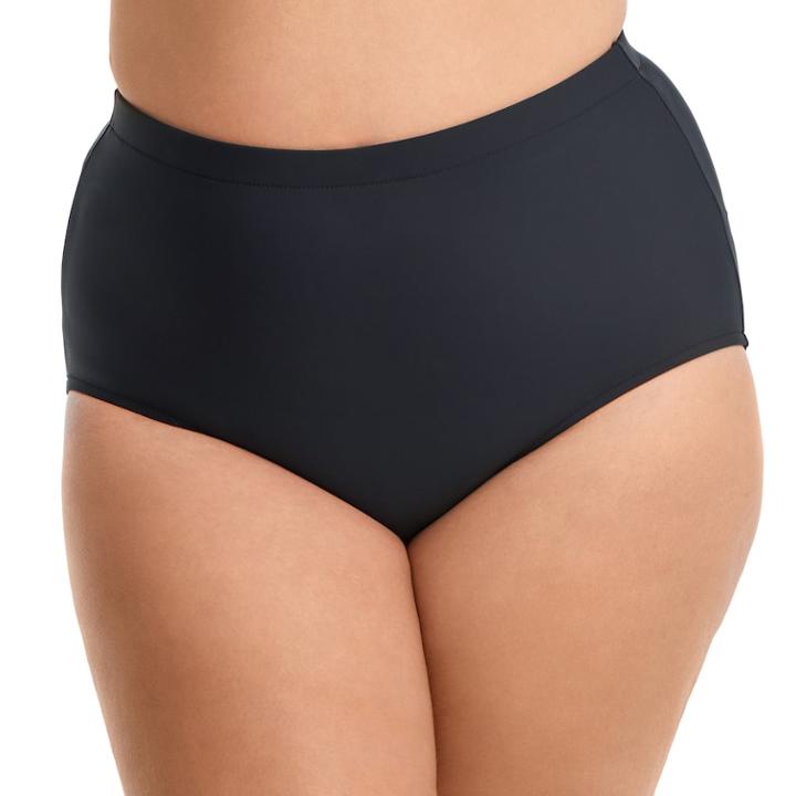 Plus Size Upstream Classic Brief Swim Bottoms, Women's, Size: 22 W, Black