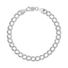 Sterling Silver Double Link Curb Chain Bracelet - 8-in, Women's, Multicolor