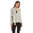 Women's Elle&trade; Ribbed Flyaway Cardigan, Size: Xl, Grey Other