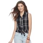 Juniors' So&reg; Sleeveless Shirt, Teens, Size: Xxs, Black