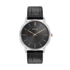 Bulova Men's Classic Ultra Slim Leather Watch - 98a167, Black