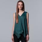 Women's Simply Vera Vera Wang Handkerchief Hem Tank, Size: Small, Dark Blue