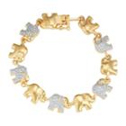 14k Gold Plated Diamond Accent Elephant Bracelet, Women's, Size: 7.5, Yellow
