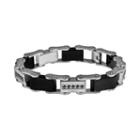 Stainless Steel And Black Immersion-plated Stainless Steel 1/2-ct. T.w. Black Diamond Bracelet - Men, Size: 8.5