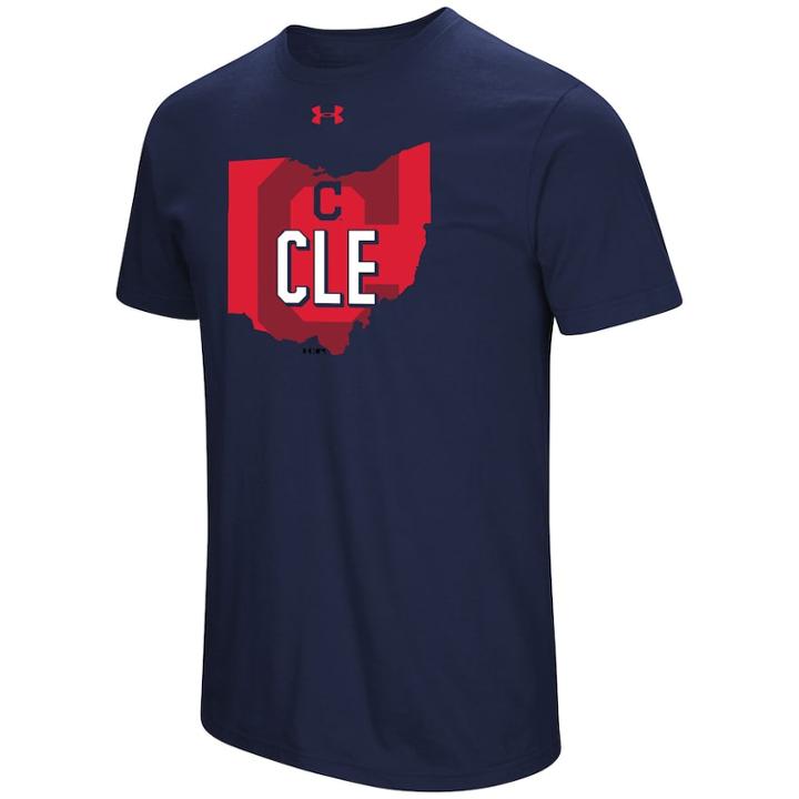 Men's Under Armour Cleveland Indians State Tee, Size: Small, Blue (navy)