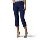 Women's Lee Elena Twill Pull-on Capris, Size: 12 Avg/reg, Dark Blue