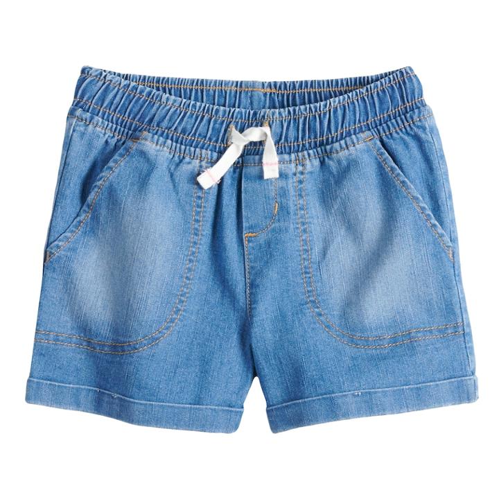 Girls 4-10 Jumping Beans&reg; Denim Cuffed Shorts, Size: 5, Blue