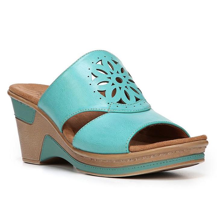 Naturalsoul By Naturalizer Rhonda Women's Wedge Sandals, Size: 7 Wide, Green