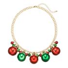 Jingle Bell And Ornament Necklace, Women's, Multicolor
