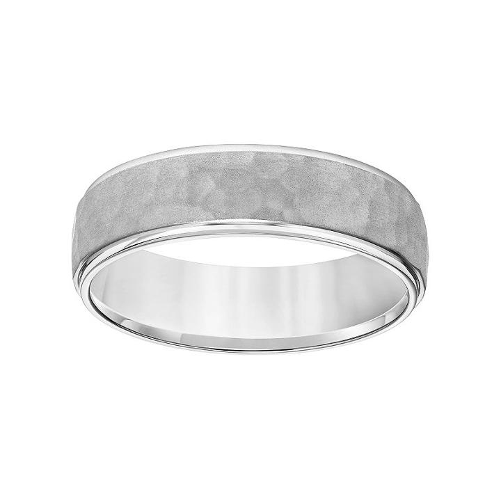 Simply Vera Vera Wang 14k White Gold Men's Wedding Band, Size: 10, Grey