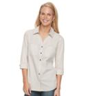 Women's Croft & Barrow&reg; Knit-to-fit Shirt, Size: Xxl, Med Beige