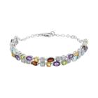 Gemstone Sterling Silver Bracelet, Women's, Size: 7.25, Multicolor
