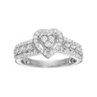 Always Yours Sterling Silver 1/2 Carat T.w. Diamond Heart Halo Engagement Ring, Women's, Size: 6, White