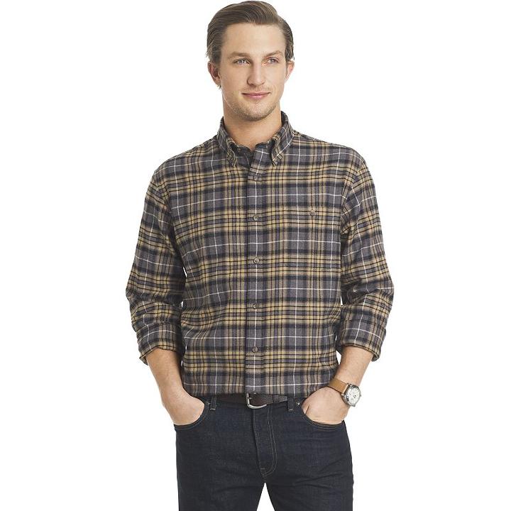 Men's Arrow Classic-fit Plaid Flannel Button-down Shirt, Size: Large, Oxford