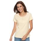 Women's Croft & Barrow&reg; Henley Tee, Size: Xxl, Gold