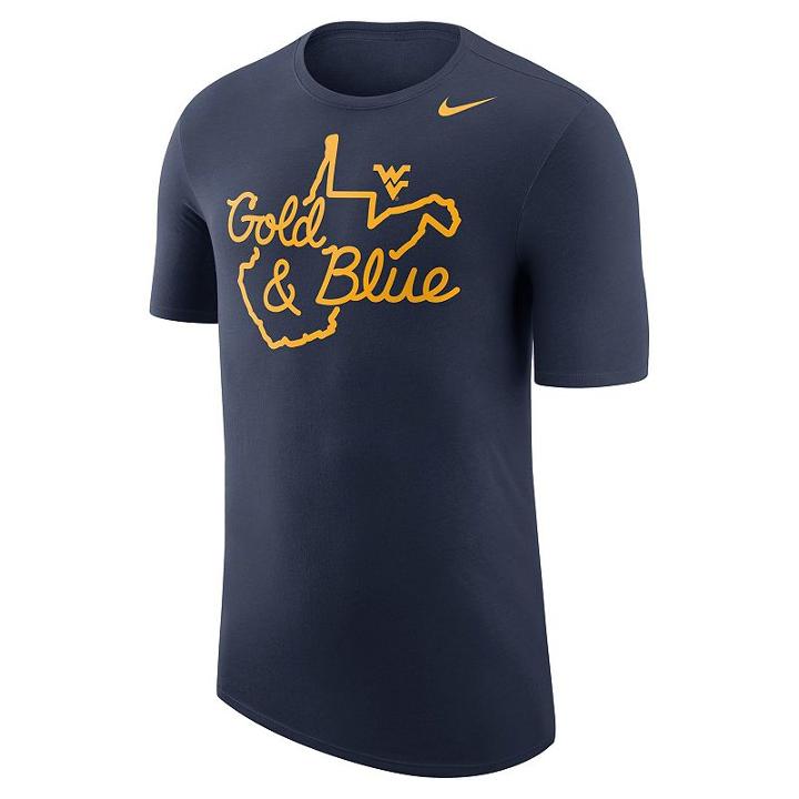 Men's Nike West Virginia Mountaineers Local Elements Tee, Size: Medium, Blue (navy)
