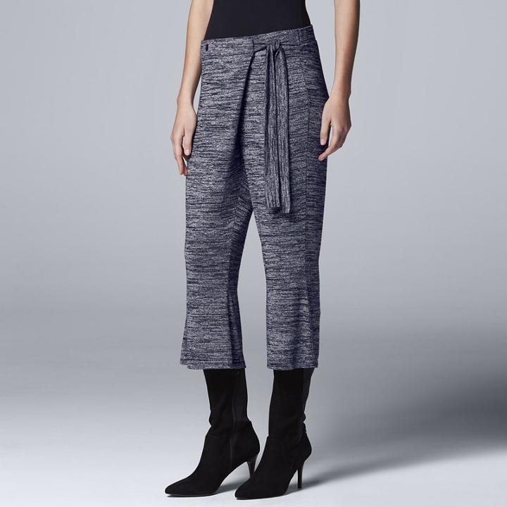 Women's Simply Vera Vera Wang Cross Front Culottes, Size: Medium, Blue (navy)