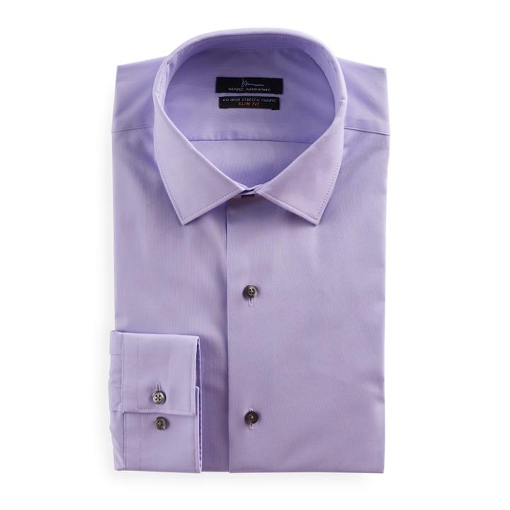 Men's Marc Anthony Slim-fit Non-iron Stretch Dress Shirt, Size: 16.5-32/33, Med Purple