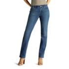 Women's Lee Total Freedom Straight-leg Jeans, Size: 10 Short, Dark Blue