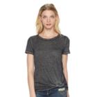 Women's Rock & Republic&reg; Studded Twist Tee, Size: Large, Black
