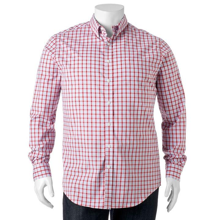 Big & Tall Croft & Barrow&reg; True Comfort Classic-fit Stretch Button-down Shirt, Men's, Size: Xxl Tall, Brt Orange