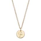 Lc Lauren Conrad Gold Tone Monogram Circle Pendant Necklace, Women's