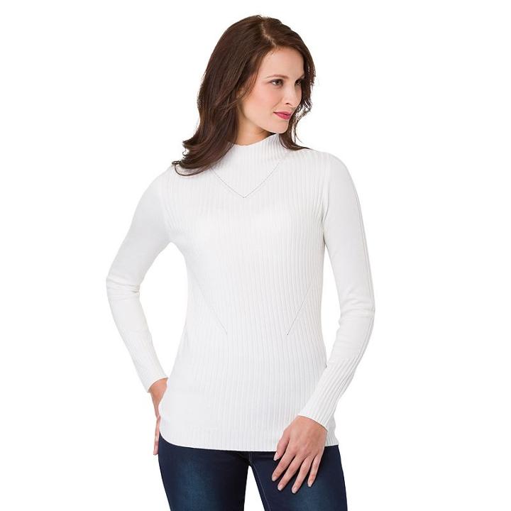 Women's Haggar Mockneck Sweater, Size: Xxl, Natural