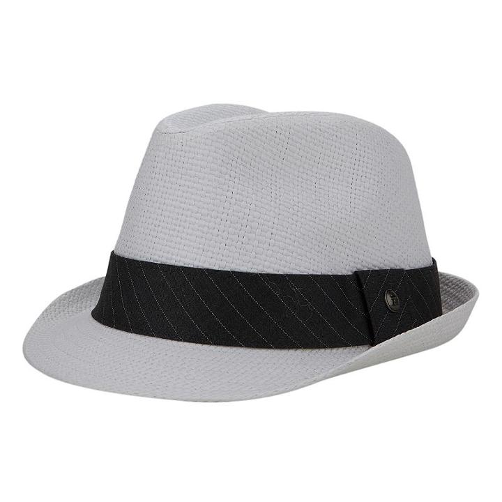 Haggar Wide-brim Straw Fedora - Men, Size: S/m, White