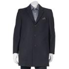Men's Nick Dunn Modern-fit Wool-blend Top Coat, Size: 44, Dark Grey