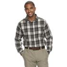 Men's Columbia Notched Peak Classic-fit Plaid Button-down Flannel Shirt, Size: Xl, Grey (charcoal)