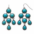 Simulated Turquoise Cabochon Kite Drop Earrings, Women's, Turq/aqua