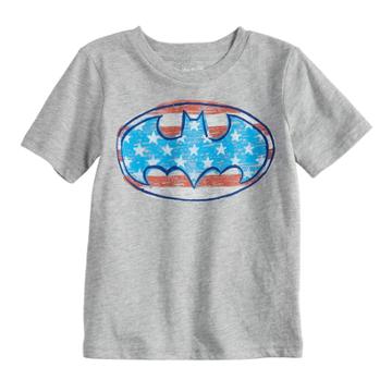 Baby Boy Jumping Beans&reg; Dc Comics Batman Logo Patriotic Graphic Tee, Size: 24 Months, Med Grey
